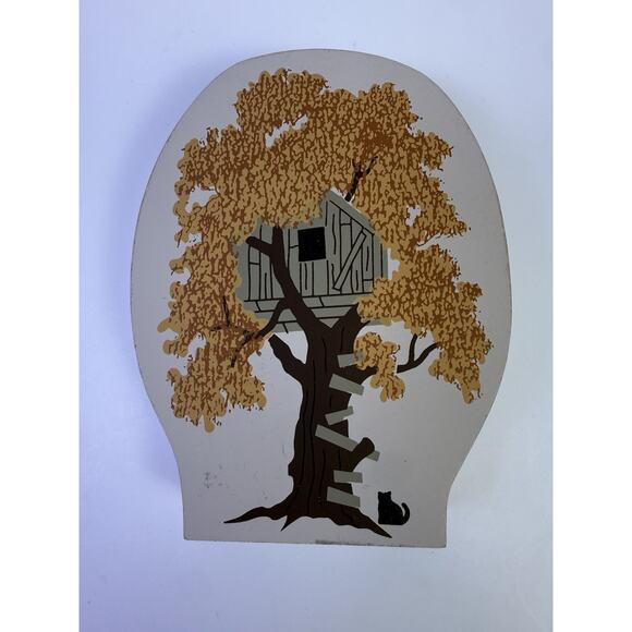 Cat’s Meow 1996 #Treehouse Fall Tree Shelf Sitter Wooden Village Accessory - Picture 1 of 5